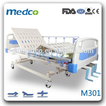 Cama de hospital caliente más vendida Cama de cama médico cama manual Tres Crank M301